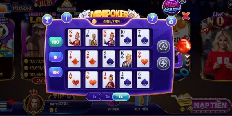 Giới thiệu game bài Mini Poker Rikvip đổi thưởng cực hấp dẫn